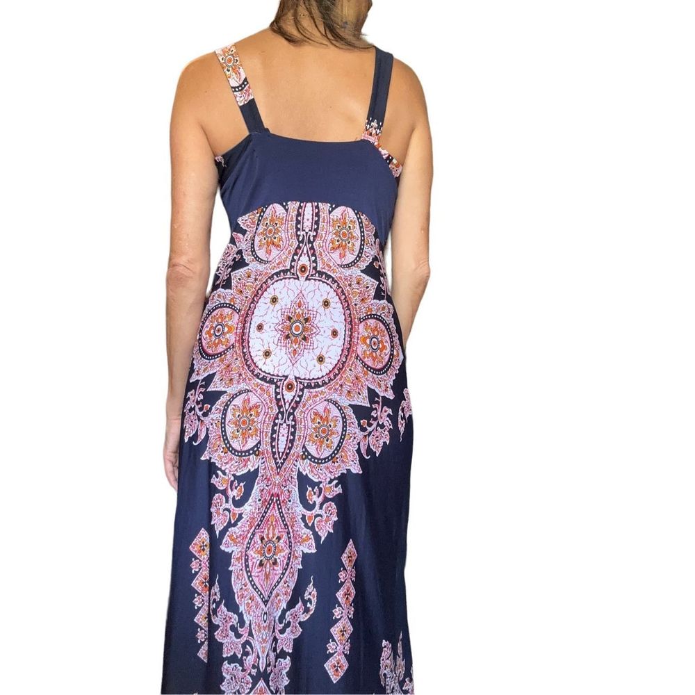 HYPNOTIC Hypnotized BLACK MULTI COLOR Maxi Boho Mosaic DRESS S/M - Picture 5 of 8